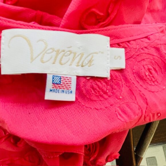 Verena Vintage Y2k Sheer Chiffon 3D Floral Embroidered Fairy Slip Dress Small - Picture 5 of 8